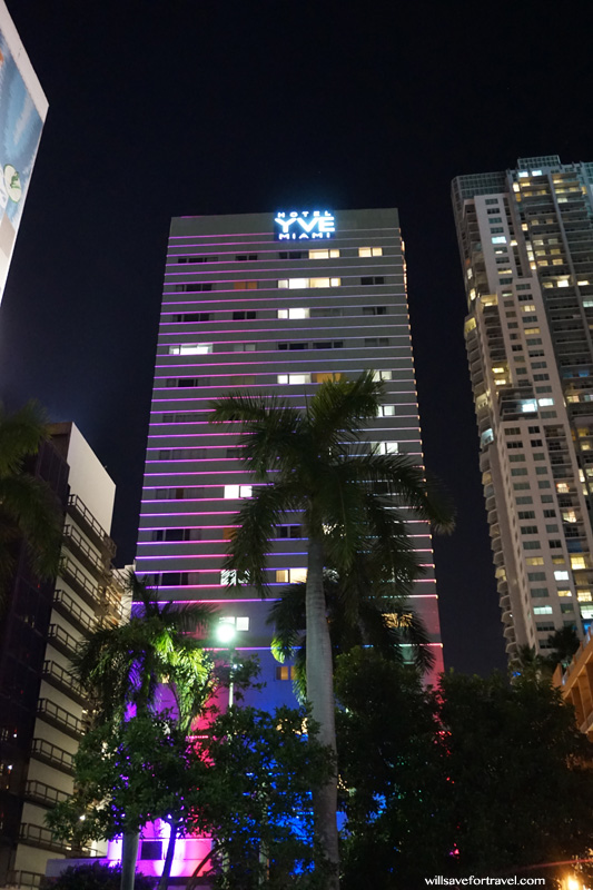 YVE hotel Miami at night