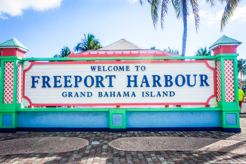 sign that says Welcome To Freeport Harbour Grand Bahama Island