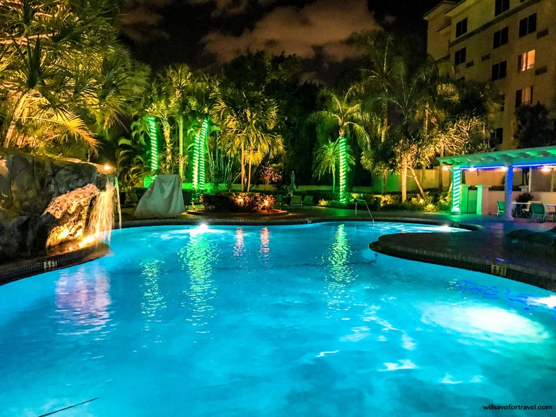 Pool at night at Holiday Inn Fort Lauderdale