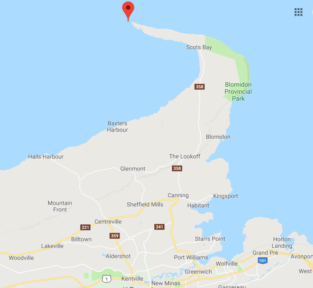 Map of Cape Split Nova Scotia