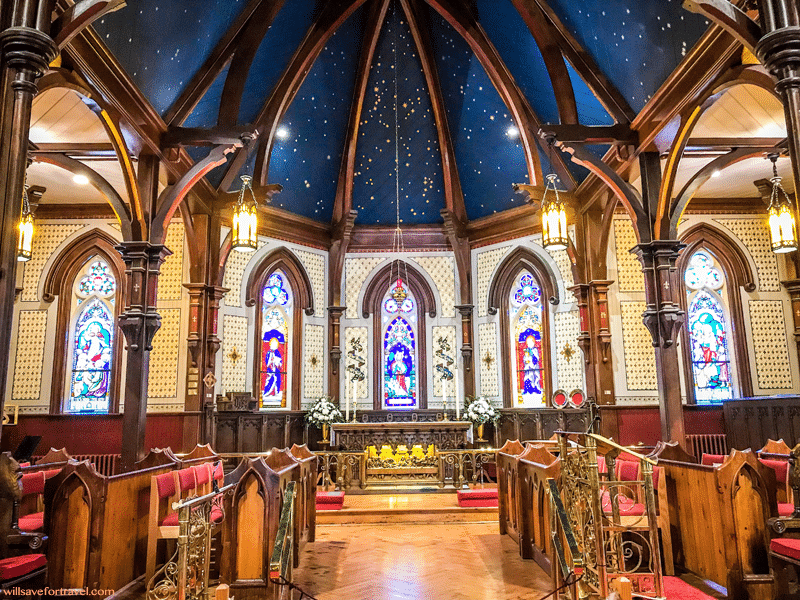 Inside of St John's Anglican Church in Lunenburg Nova Scotia