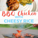 BBQ chicken with cheesy rice