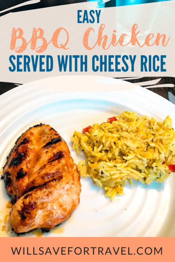 BBQ Chicken with cheesy rice
