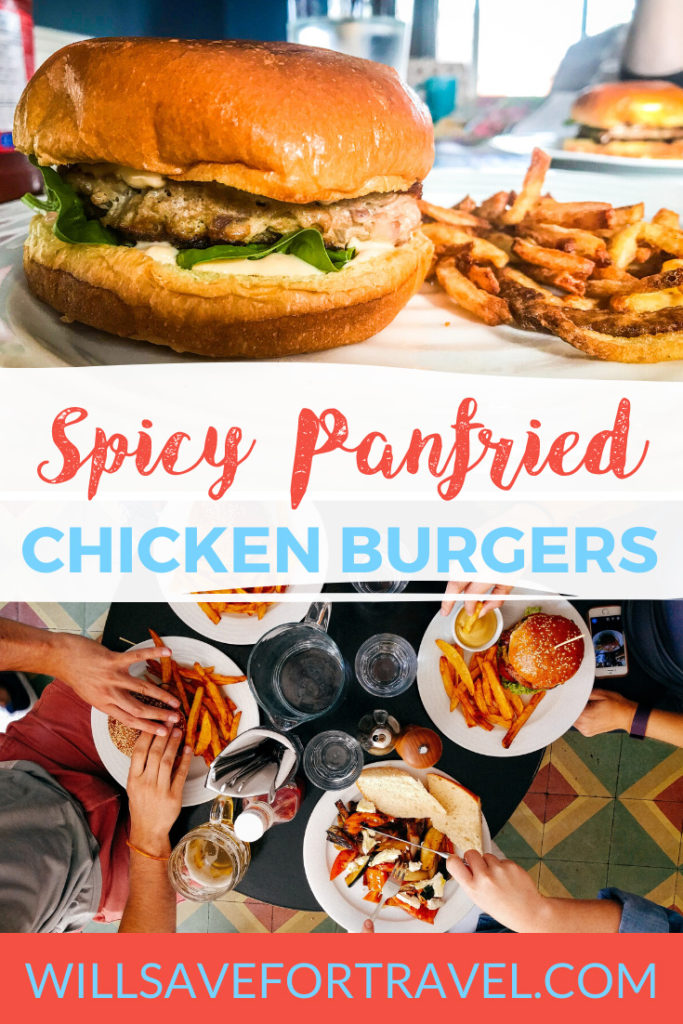 spicy panfried chicken burgers