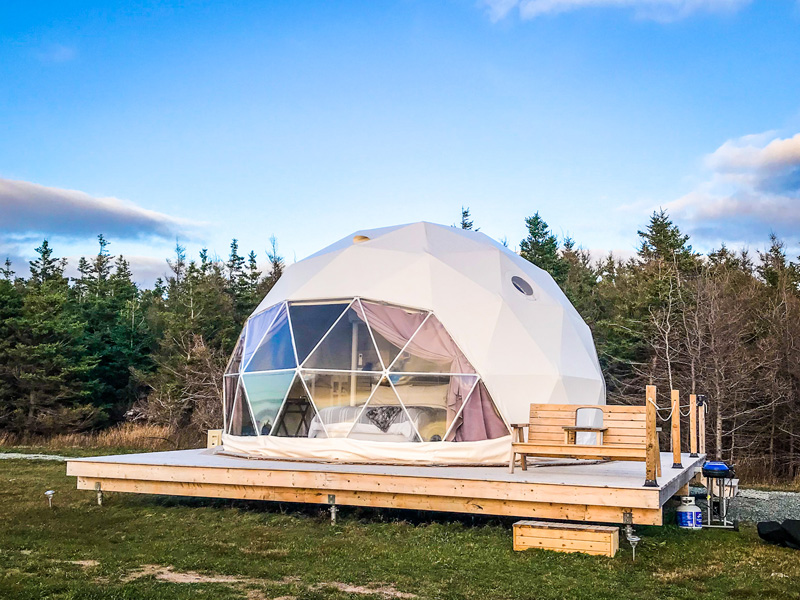 glamping in Nova Scotia at Archer's Edge Luxury Camping Domes